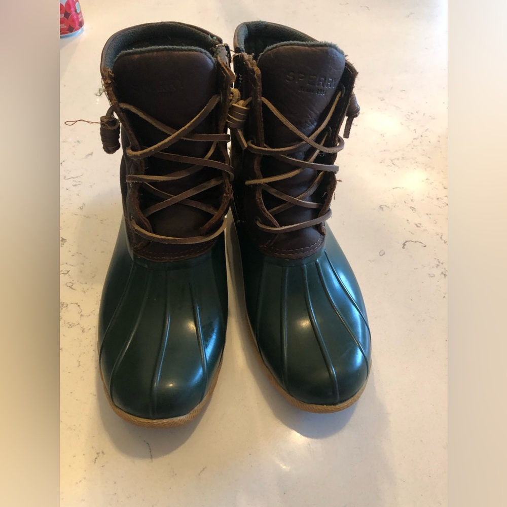 Sperry Boot Green and Brown leather size 8